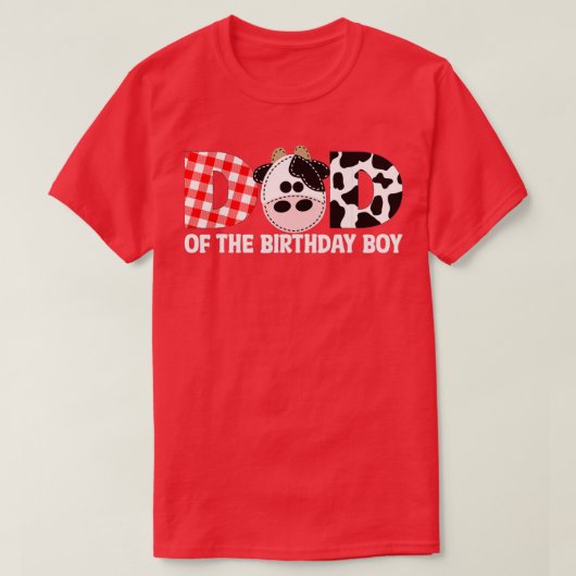 パパの誕生日Boy Cow Farm 1st Birthday Tシャツ (デザイン正面)
