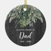パパの贈り物の愛パーソナライズされた悔やみや弔慰 セラミックオーナメント (正面)