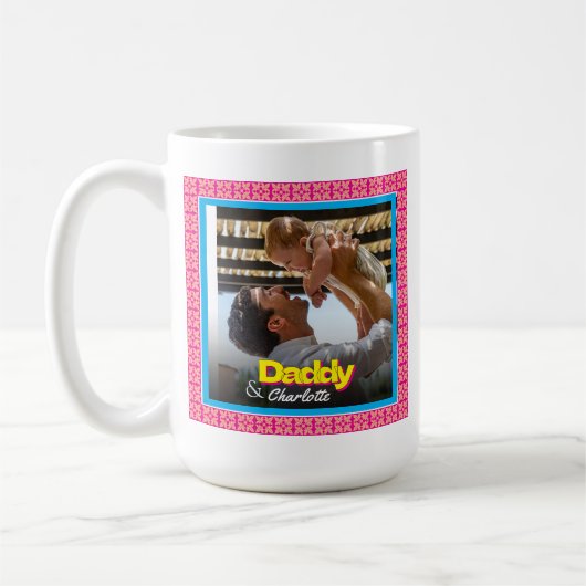 パパの贈り物カスタム- Photo Father's Day Present コーヒーマグカップ (左)