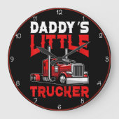 パパの赤いトラック運転手 ラージ壁時計 (正面)