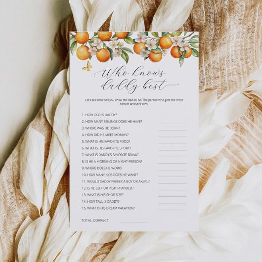 パパの赤ちゃんシャワー最高のゲームを知っているオレンジ