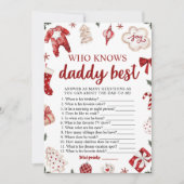 パパの赤ちゃんシャワー最高のゲームを知っているクリスマス 招待状 (正面)