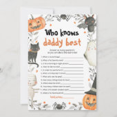 パパの赤ちゃんシャワー最高のゲームを知っているハロウィーン 招待状 (正面)