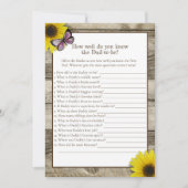 パパの赤ちゃん最高ののシャワーを知るヒマワリ |ピンク 招待状 (正面)