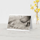 パパの足跡 カード (黄色い花)