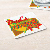 パパの道端ダイナーコースター スクエアペーパーコースター (アングル)