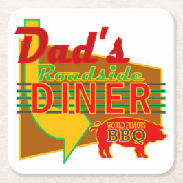 パパの道端ダイナーコースター スクエアペーパーコースター