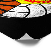 パパの選手おもしろいソフトボールバレーボールバスケットボール ポスター (角)