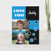 パパの青と黒の写真の誕生日挨拶 カード (正面)