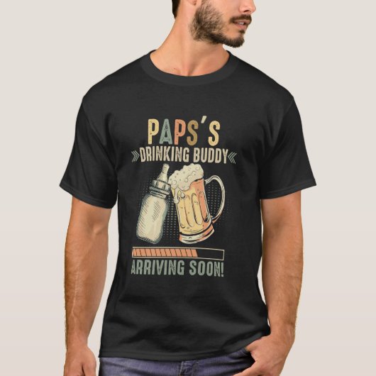 パパの飲み友達がそろそろおじいちゃんになる Tシャツ (正面)