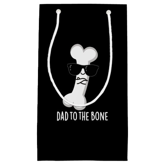 パパの骨おもしろい解構造Pun Dark BG スモールペーパーバッグ (正面)