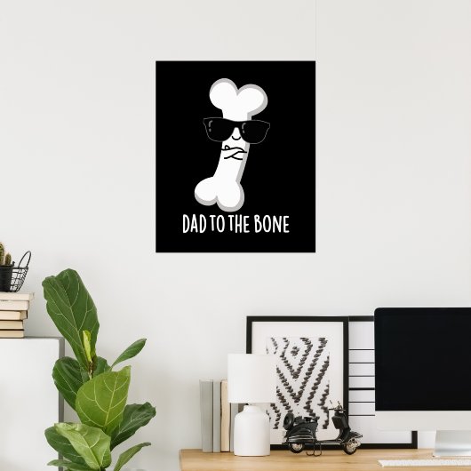 パパの骨おもしろい解構造Pun Dark BG ポスター (ホームオフィス)