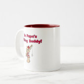 パパの魚釣りの相棒のTシャツおよびギフト ツートーンマグカップ (正面左)