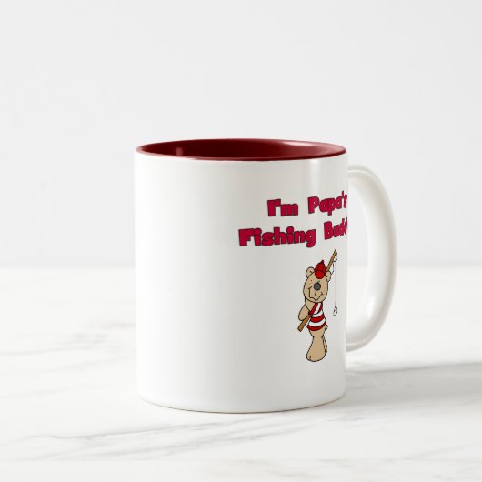 パパの魚釣りの相棒のTシャツおよびギフト ツートーンマグカップ (正面右)