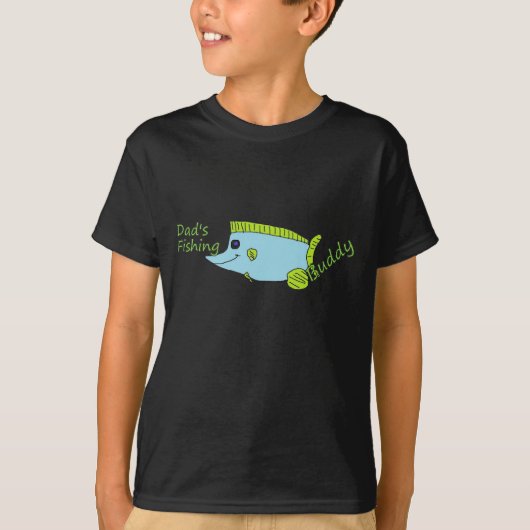 パパの魚釣りの相棒はワイシャツをからかいます Tシャツ (正面)