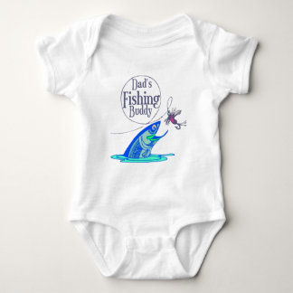パパの魚釣りの相棒 ベビーボディスーツ