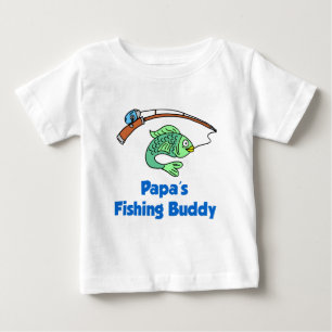 パパの魚釣りの相棒 ベビーTシャツ
