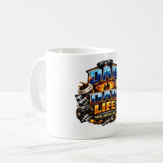 パパの1日をコーヒーと笑顔でスタート! コーヒーマグカップ (正面左)