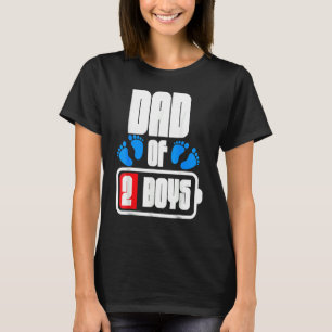 パパの2男の子低電池父親の日期待D Tシャツ