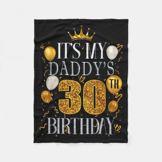 パパの30歳の誕生日おめでとう 30歳 フリースブランケット (正面)