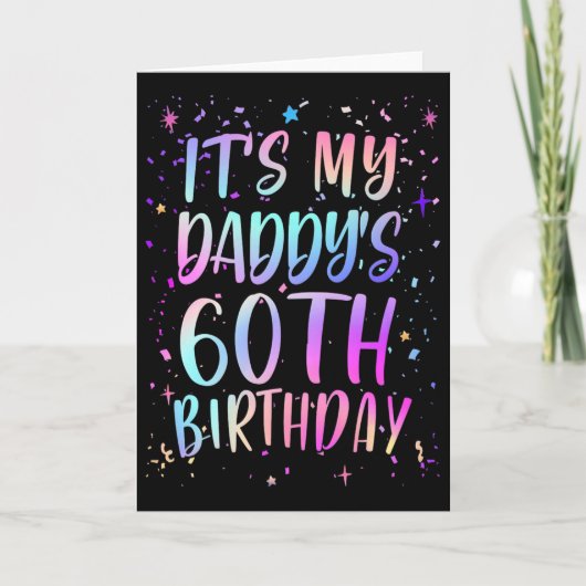 パパの60歳の誕生日 おめでとうカラフル カード (正面)
