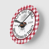 パパのBBQグリルス最高のテークスin町 ラウンド壁時計 (傾斜)