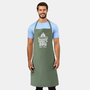 パパのBBQグリルロゴ迷彩柄緑 エプロン