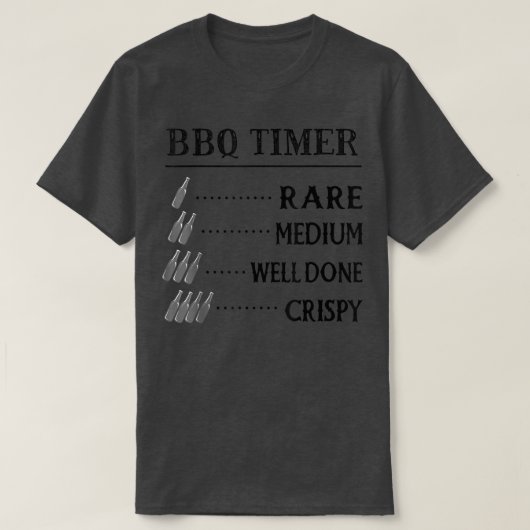 パパのBBQタイマー、おもしろいビール飲み 焼き肉 BBQ Tシャツ (デザイン正面)