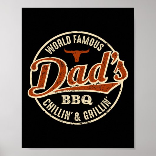 パパのBbq肌寒さとグリルヴィンテージ ポスター (正面)