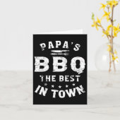 パパのBBQ　町で一番おいしい　面白い父の日 カード (黄色い花)
