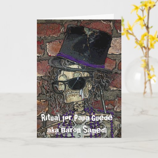 パパのGuedeのSamedi別名男爵のための儀式 カード (黄色い花)