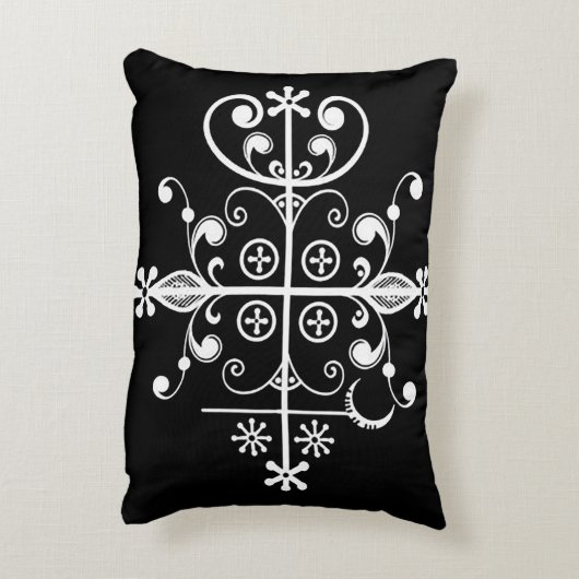 パパのLegba Veveブードゥーの芸術の枕 アクセントクッション (裏面(縦))