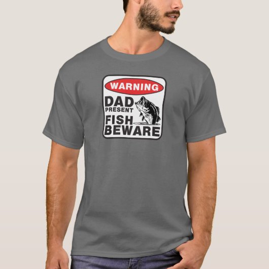 パパのTシャツ-魚は用心します Tシャツ (正面)