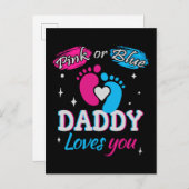 パパはあなたを愛してるよ、ピンクかブルー 案内ポストカード (正面/裏面)