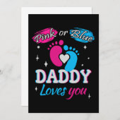 パパはあなたを愛してる、ピンクかブルー 招待状 (正面/裏面)