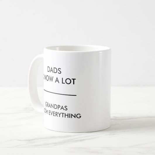パパはたくさん祖父がすべてをマグ知っていることを知っています コーヒーマグカップ (正面左)