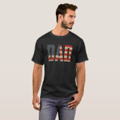 パパはっきりした愛国的アメリカ国旗の父の日パパ Tシャツ (正面フル)