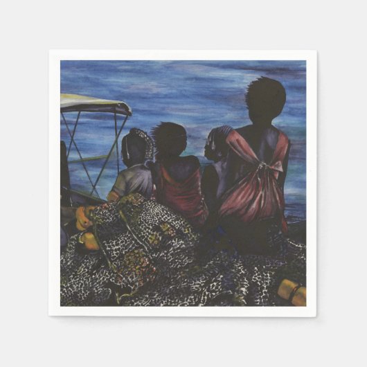 パパはどこ?バハマ・ハーバー島 スタンダードカクテルナプキン (正面)