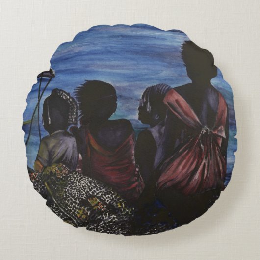 パパはどこ？バハマ・ハーバー島 ラウンドクッション (正面)