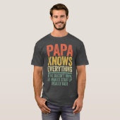 パパはなんでも知っている 面白い男性 祖父 父親の日 Tシャツ (正面フル)