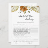 パパはカボチャ赤ちゃんシャワーゲームカードと言った シーズンカード (正面/裏面)