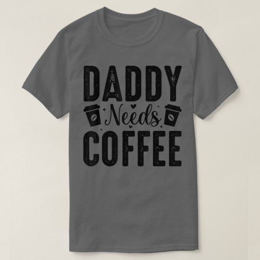 パパはコーヒーを飲む Tシャツ (デザイン正面)