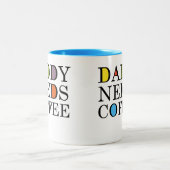 パパはコーヒーカップが必要 ツートーンマグカップ (中央)