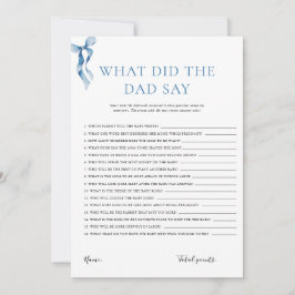 パパはパステルブルーボウベイビーシャワーと言った 招待状