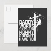 パパはポールを働くので、ママは～する必要はない インビテーションポストカード (正面/裏面)