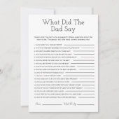 パパはミニマルな赤ちゃんシャワーのゲームを言った シーズンカード (正面)