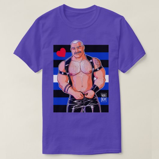 パパはレザーレザープライド旗が好き Tシャツ (デザイン正面)