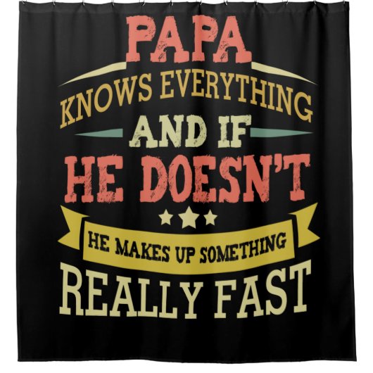 パパは何か作り方は何でも早く知っている シャワーカーテン (正面)