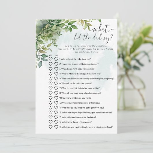 パパは何て？赤ちゃんシャワーゲーム 招待状 (スタンド正面)