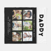 パパは単に最高の写真コラージュパーソナライズされた フリースブランケット (正面(横))